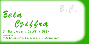 bela cziffra business card